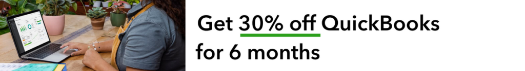 Quickbooks coupon banner 30% off for 6 months