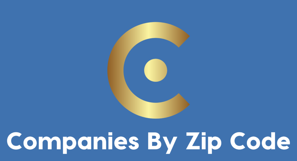 original gold Companiesbyzipcode.com logo on blue background