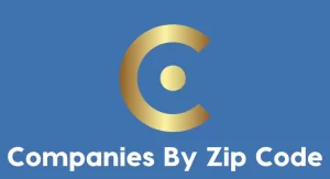 original gold Companiesbyzipcode.com logo on blue background