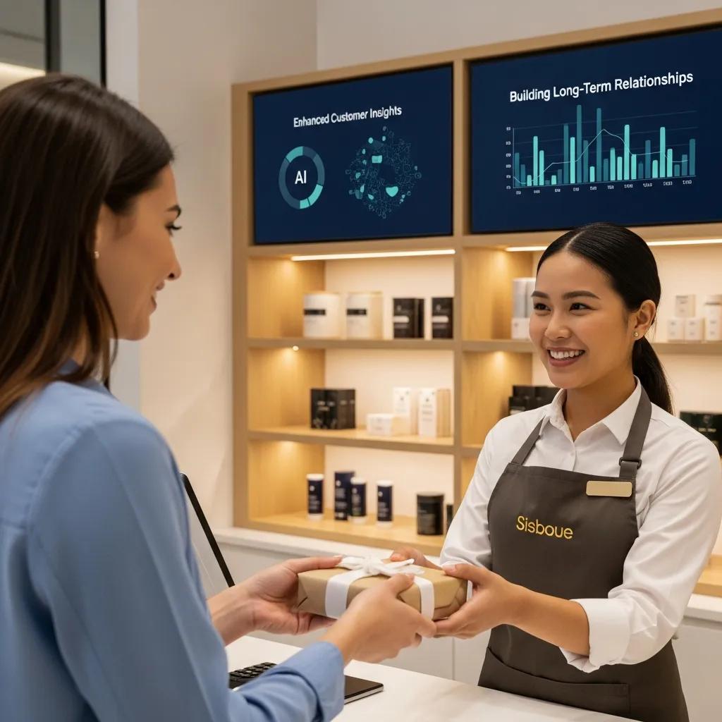 Customer receiving personalized service, illustrating the benefits of AI in improving marketing ROI