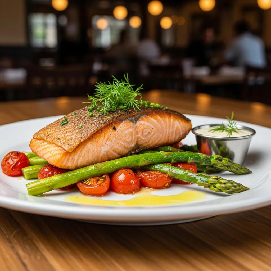Gourmet dish from a top-rated local restaurant, showcasing quality ingredients and presentation