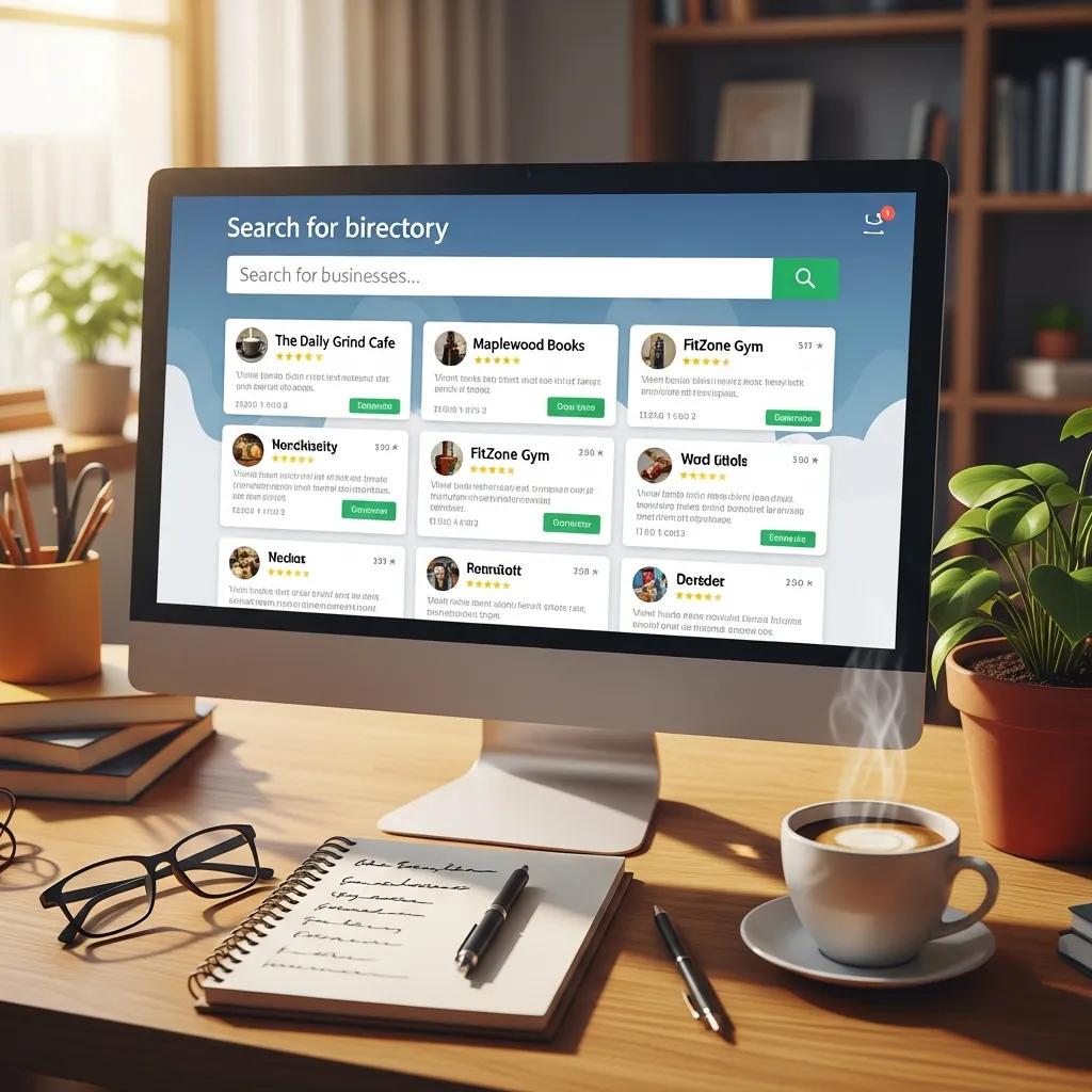 User-friendly business directory interface for locating companies by zip code