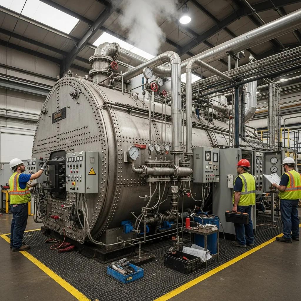 Industrial boiler in a manufacturing facility highlighting its critical role in operations