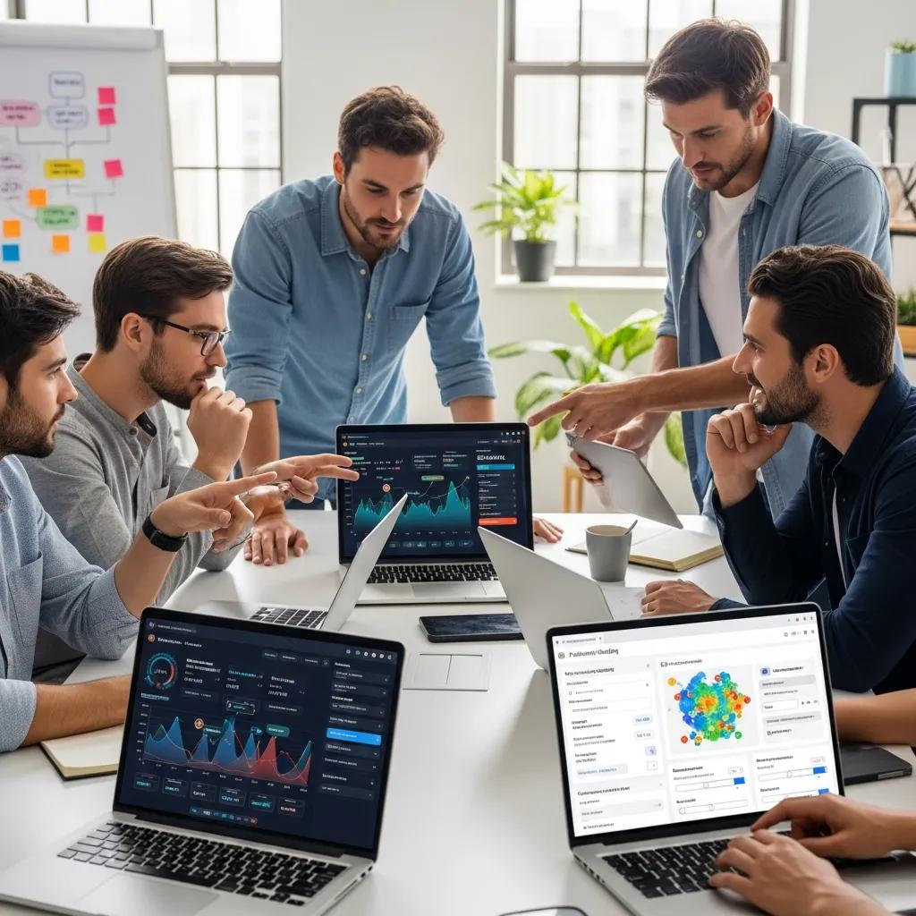 Marketing team using AI dashboards to track spend and outcomes