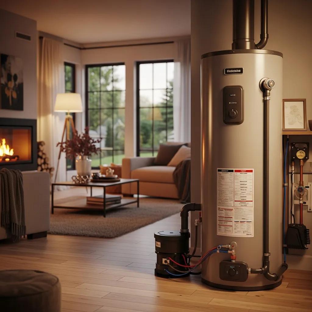 Modern home showcasing plumbing features like water heater and sump pump, enhancing comfort and safety