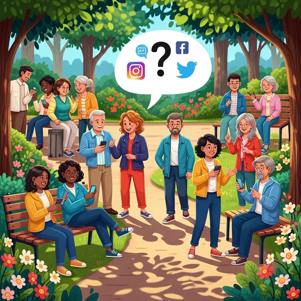 Diverse group of people in a community park representing local audience demographics