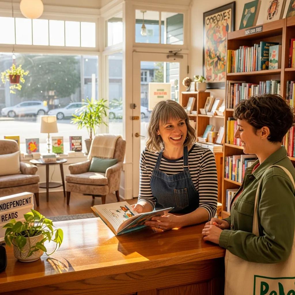 Local business owner providing excellent customer service in a welcoming store environment