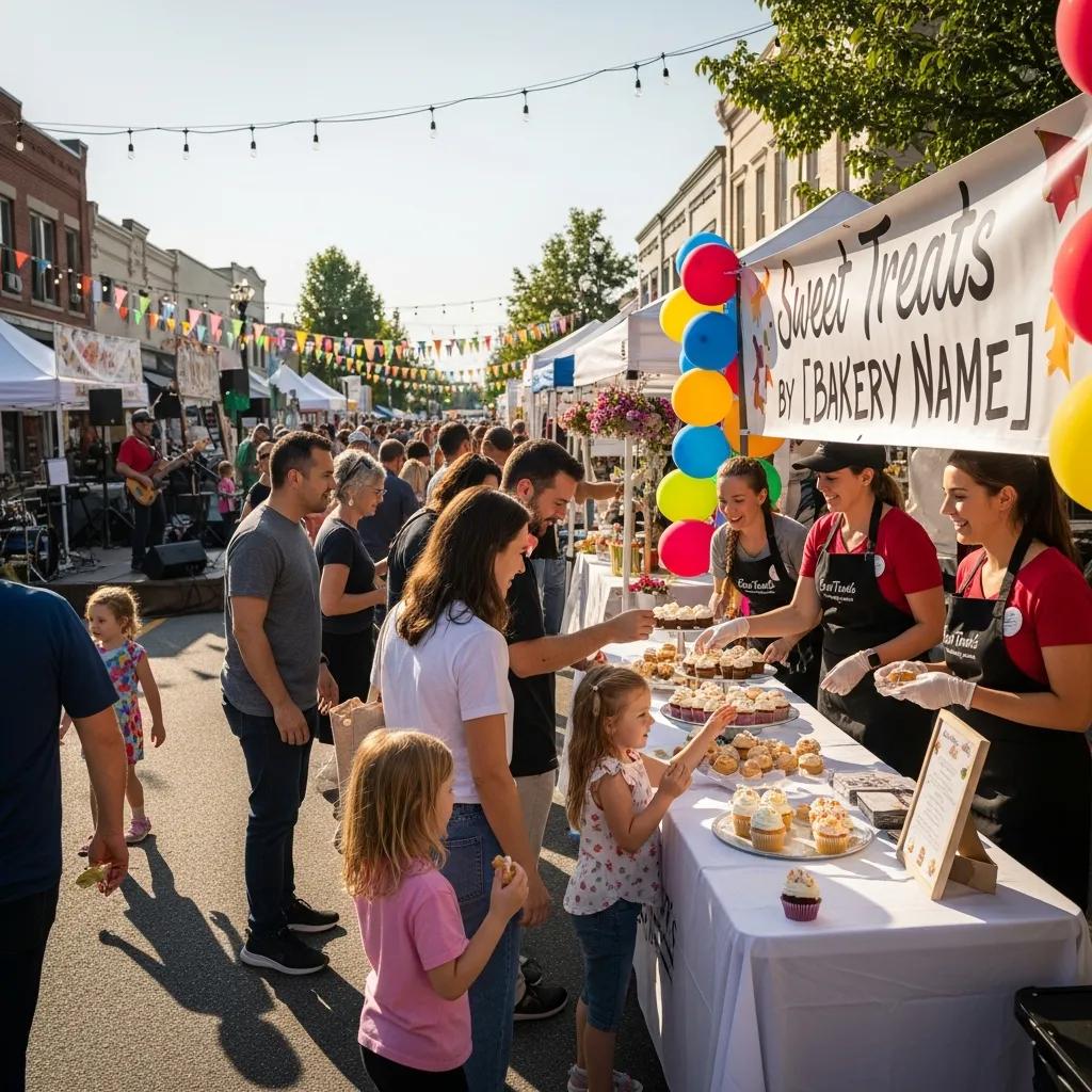 Local business participating in a community event, showcasing engagement with community members