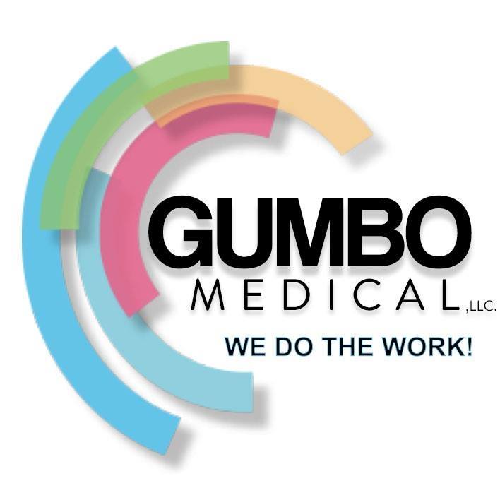 Gumbo Medical logo featuring a modern design with colorful circular elements surrounding the company name.